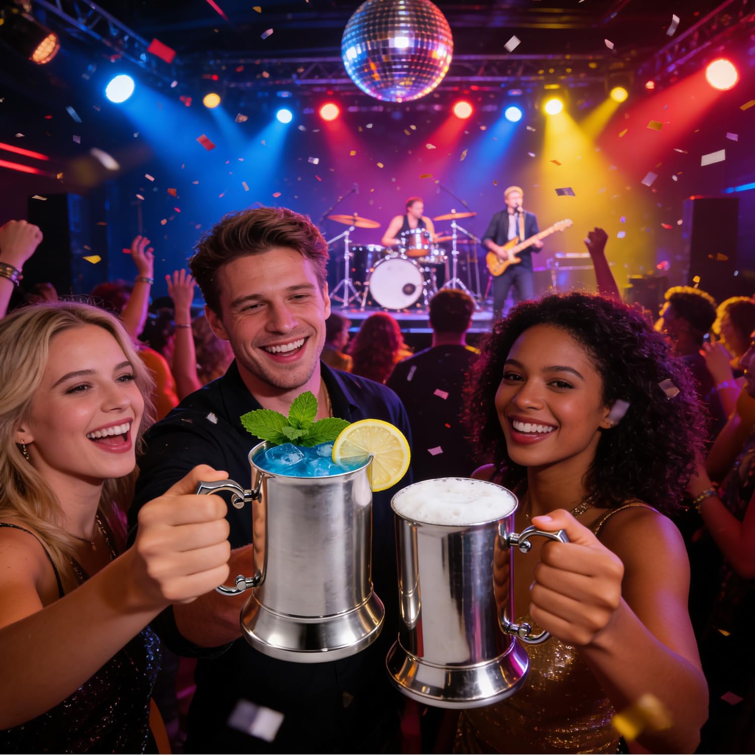 2 Packs Tankard Style Beer Mugs, 20 oz Double-Walled Stainless Steel Insulated Stein with Ergonomic Handle, Suitable for Chilled or Hot Beverages Like Coffee, Tea, and Bar Drinks - Image 6