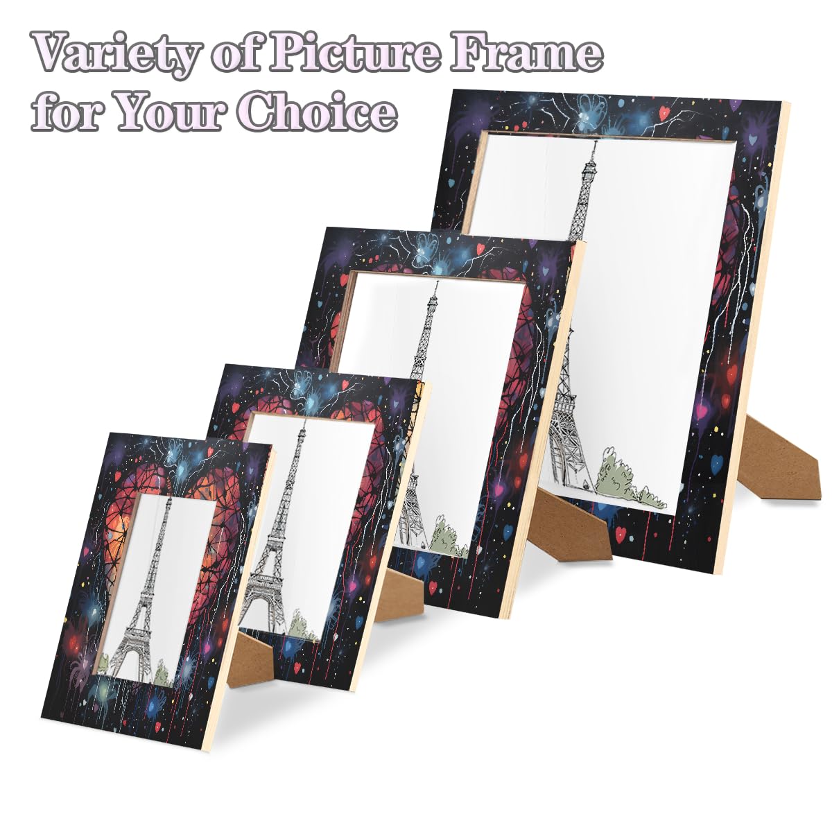 Cadre photo de 28 x 35,6 cm pour table, cadre photo en bois noir en forme de cœur pour suspension murale, famille, amis, cadeau de mariage