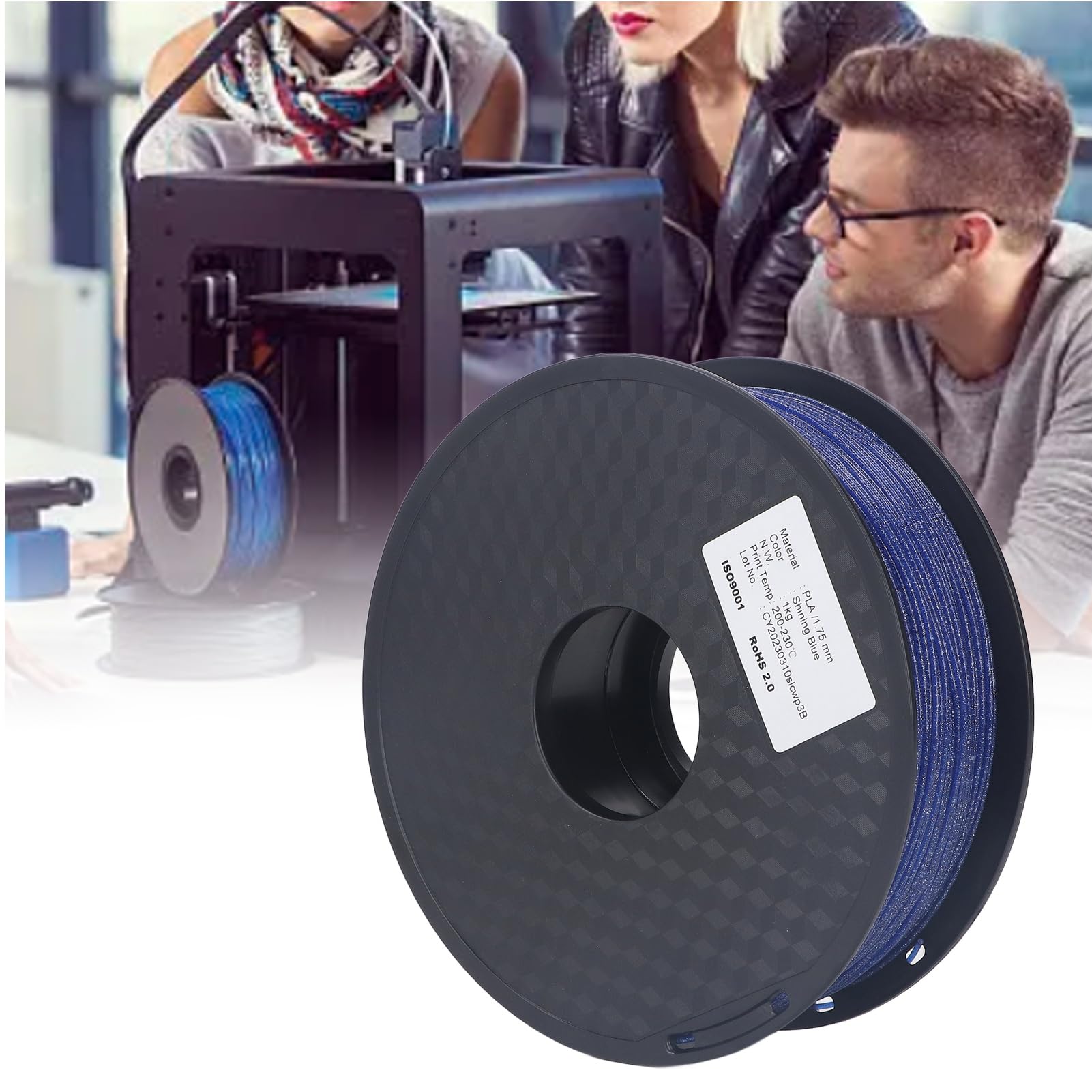 Filament do drukarki 3D 1,75 mm błyszczący, musujący niebieski, mocny, gładki jedwabny materiał eksploatacyjny PLA dla entuzjastów i profesjonalistów druku 3D