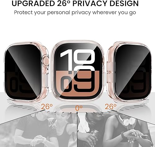 Vista 44 de Tensea Funda protectora de pantalla impermeable para Apple Watch (2 en 1) para Apple Watch, serie SE 6, 5, 4, 1.732 in, iWatch PC, película