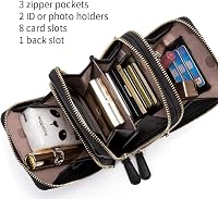 CLUCI Női Telefontok Válltáska Fekete - Kis Crossbody Táska Kártyatartóval, Bőr Mobiltelefon Tok Pénztárcával 4