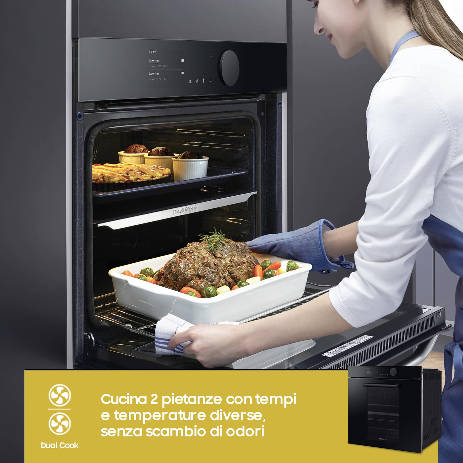 SAMSUNG NV75T8549RK FOUR ÉLECTRIQUE SMART 75L LIGNE INFINIE LCD TACTILE DOUBLE CUISSON GUIDE TÉLESCOPIQUE