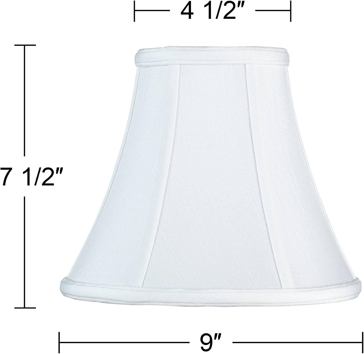 Imperial Shade White Small Bell Lamp Shade 4.5" Top x 9" Bottom x 8" Slant x 7.5" High (Spider) Replacement with Harp and Finial