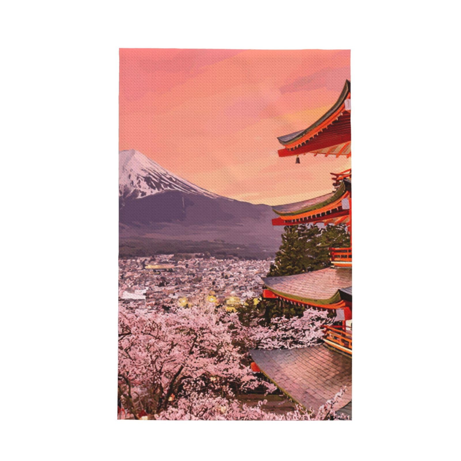 Xxahnbm Black Snowy Mountain Print Waffle Kitchen Towel,Absorbent Hand Towel