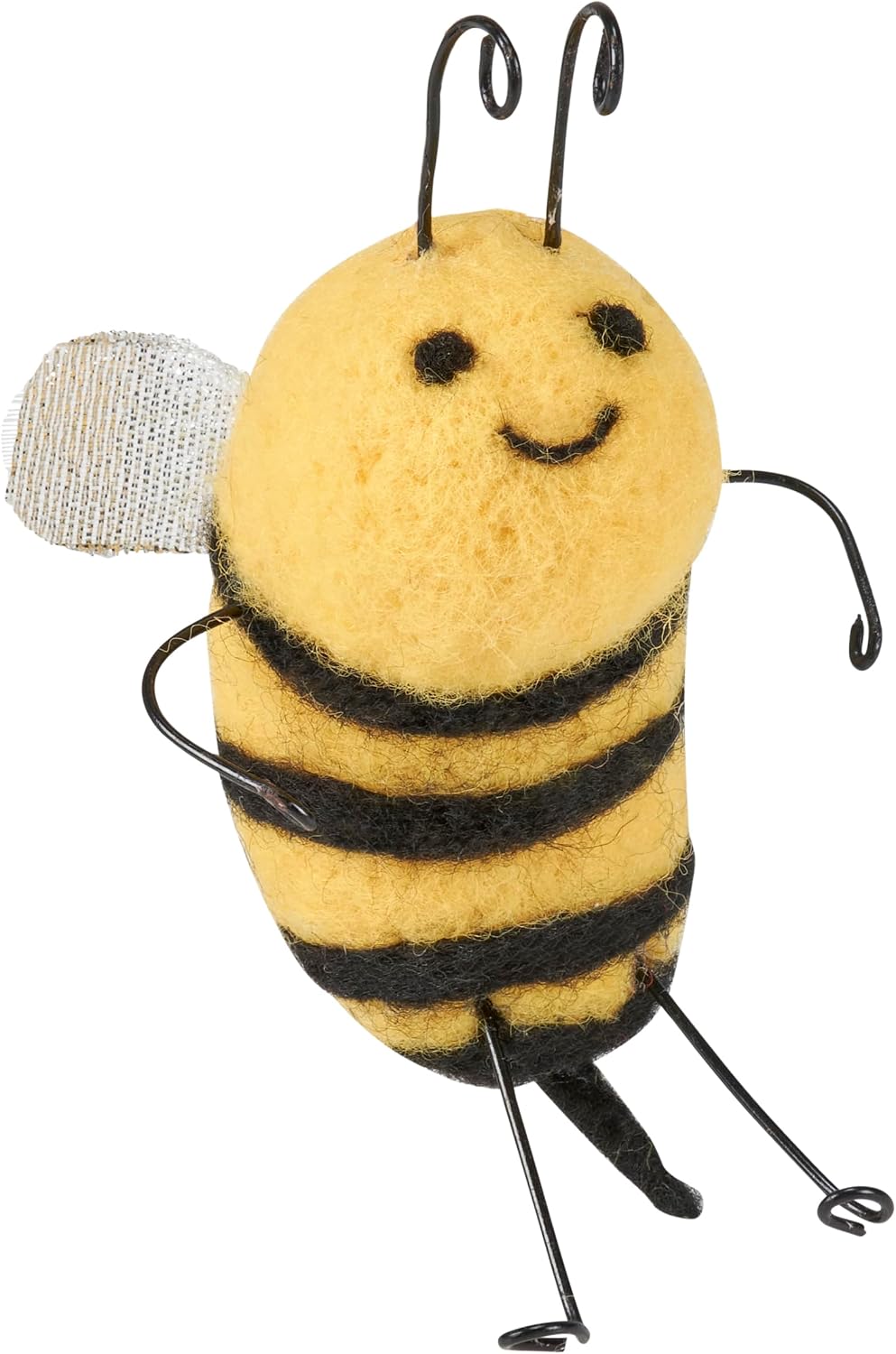 Primitives by Kathy Bee Felt Collectible Critter, 4.75-inch, Buzzing Bumblebee - Whimsical Spring & Summer Tiered Tray Garden Decor - Honeybee Lover Gift