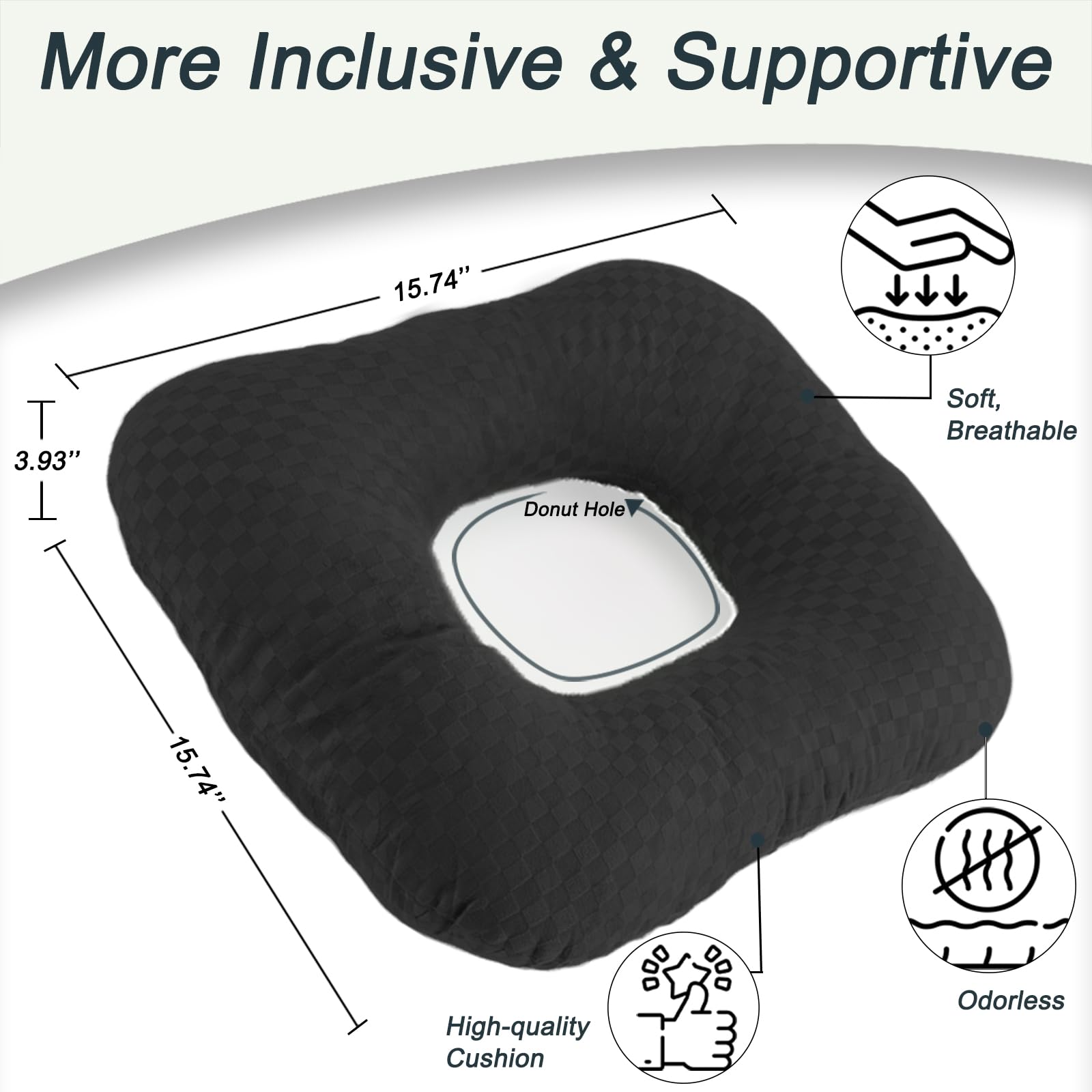 Cojines antideslizantes para silla de ruedas, cojines para úlceras de cama para glúteos, almohada ortopédica ergonómica de dona, cojín de asiento médico para ciática, espalda, coxis, úlceras por