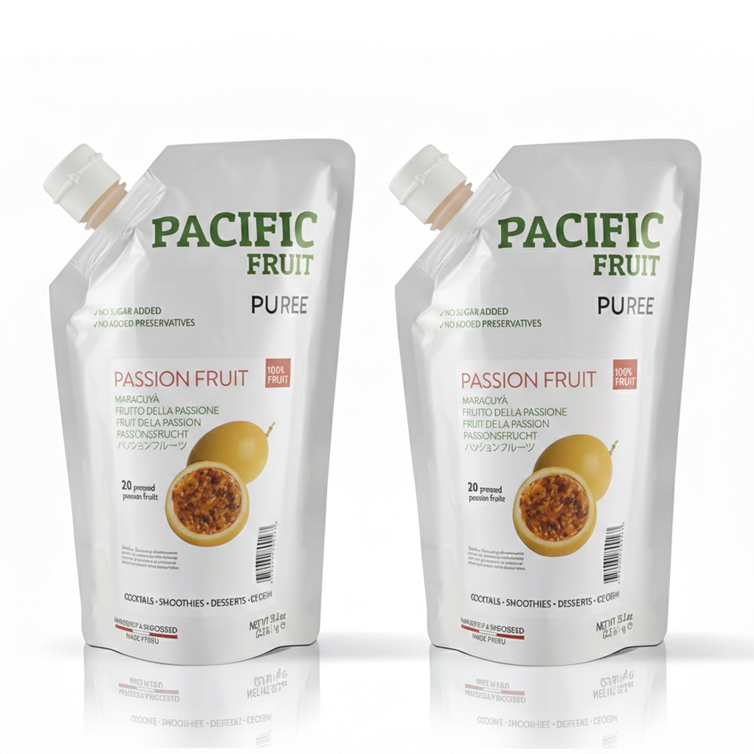 Pacific Fruit Püree Passionsfrucht 2x1kg Fruchtpüree für Smoothies, Cocktails, Mocktails & Limonaden, als Füllung für Torten, Muffins, Macarons & Pralinen, ideal zum Müsli, Joghurt & Haferflocken (2)