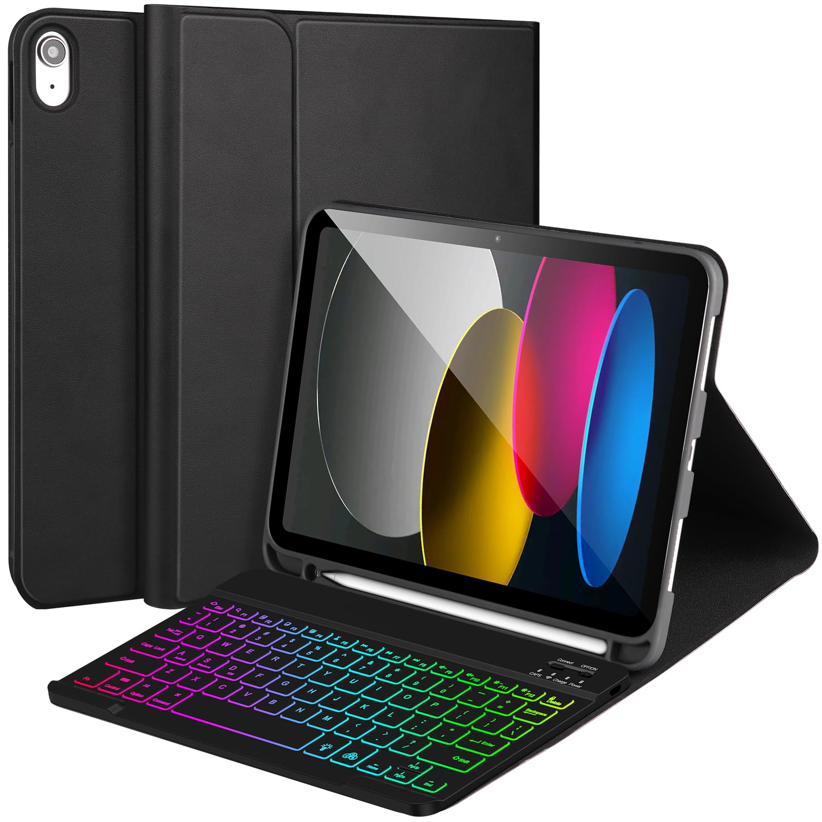 AHYWTAN for iPad 11/10th Generation Case with Keyboard,Backlit Detachable Bluetooth Keyboard case for iPad A16 2025 11 inch/10th Gen 2022 10.9’’ with