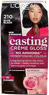 L'Oreal Casting Cream Gloss, 210, Blue Black, (paquete de 3)