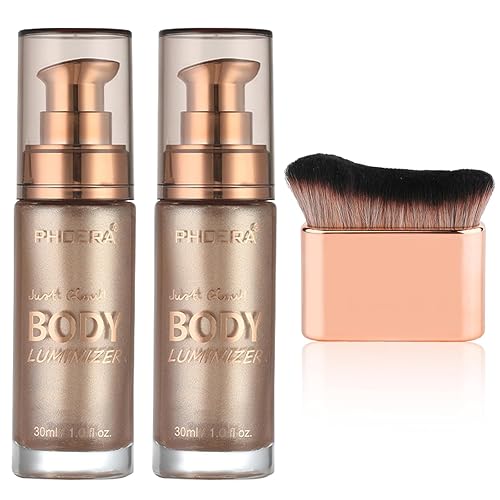 PHOERA Body Shimmer Oil,Waterproof Long Lasting Moisturizing Body Luminizer Glow,