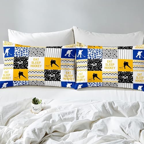 Miniatura 3 de Juego de ropa de cama de hockey sobre hielo para adolescentes, juego de edredón de jugador de hockey de invierno, juegos deportivos, edredón