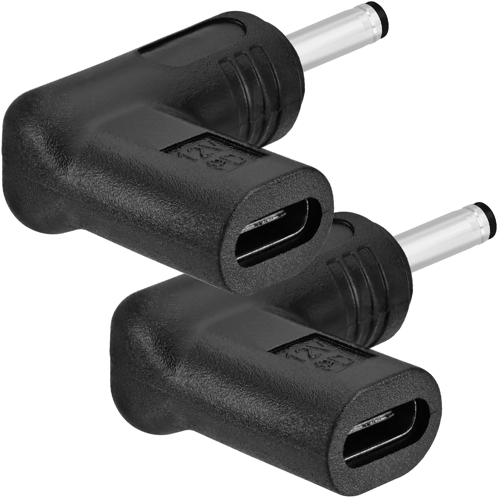 Yeebline Confezione da 2 adattatori di ricarica da 12 V CC, angolo di 90 gradi femmina USB C a maschio DC 3,5 mm x 1,35 mm, convertitore connettore caricabatterie per router, alimentazione mobile (da