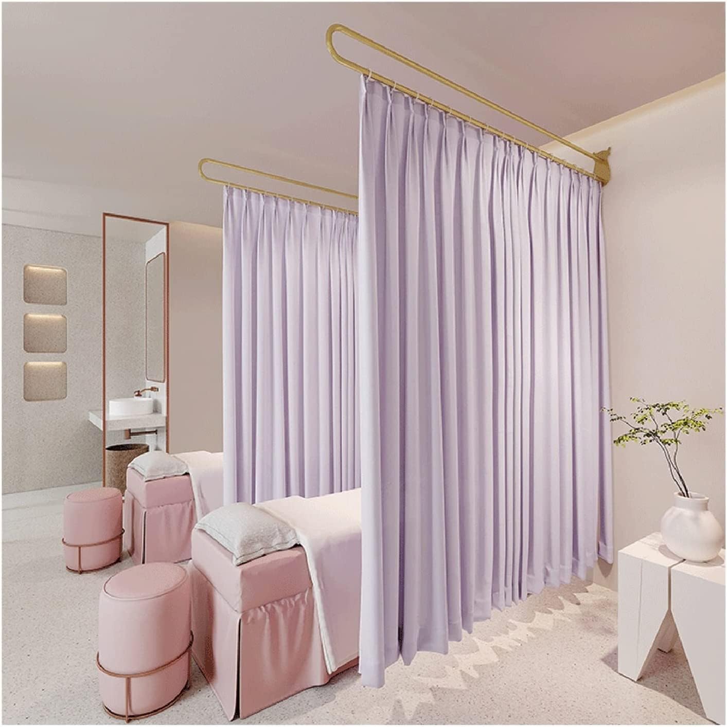 Simple Fitting Room Clothing Store Shading Curtain Dressing Room U-Shaped Movable Changing Room for Shopping Malls