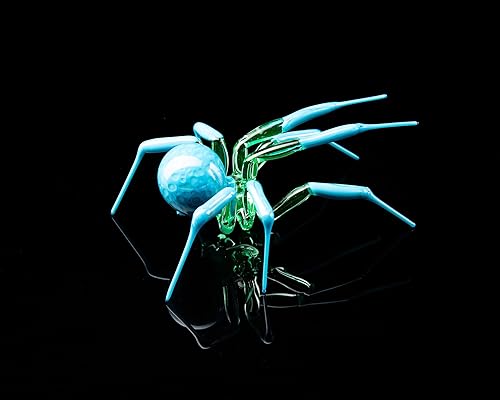 Miniatura 6 de Figura de araña de vidrio - Arte de vidrio de uranio hecho a mano (turquesa)