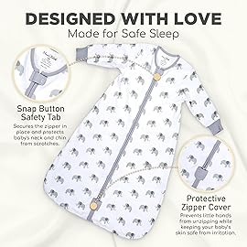 Mama Cheetah Baby Sleep Sack with Sleeves, 0.5 TOG Organic Cotton Wearable Blanket and Two-Way Zipper, Swaddle Transition Long Sleeve Sleeping Bag for Newborn Infant Toddler, 12-18 Months