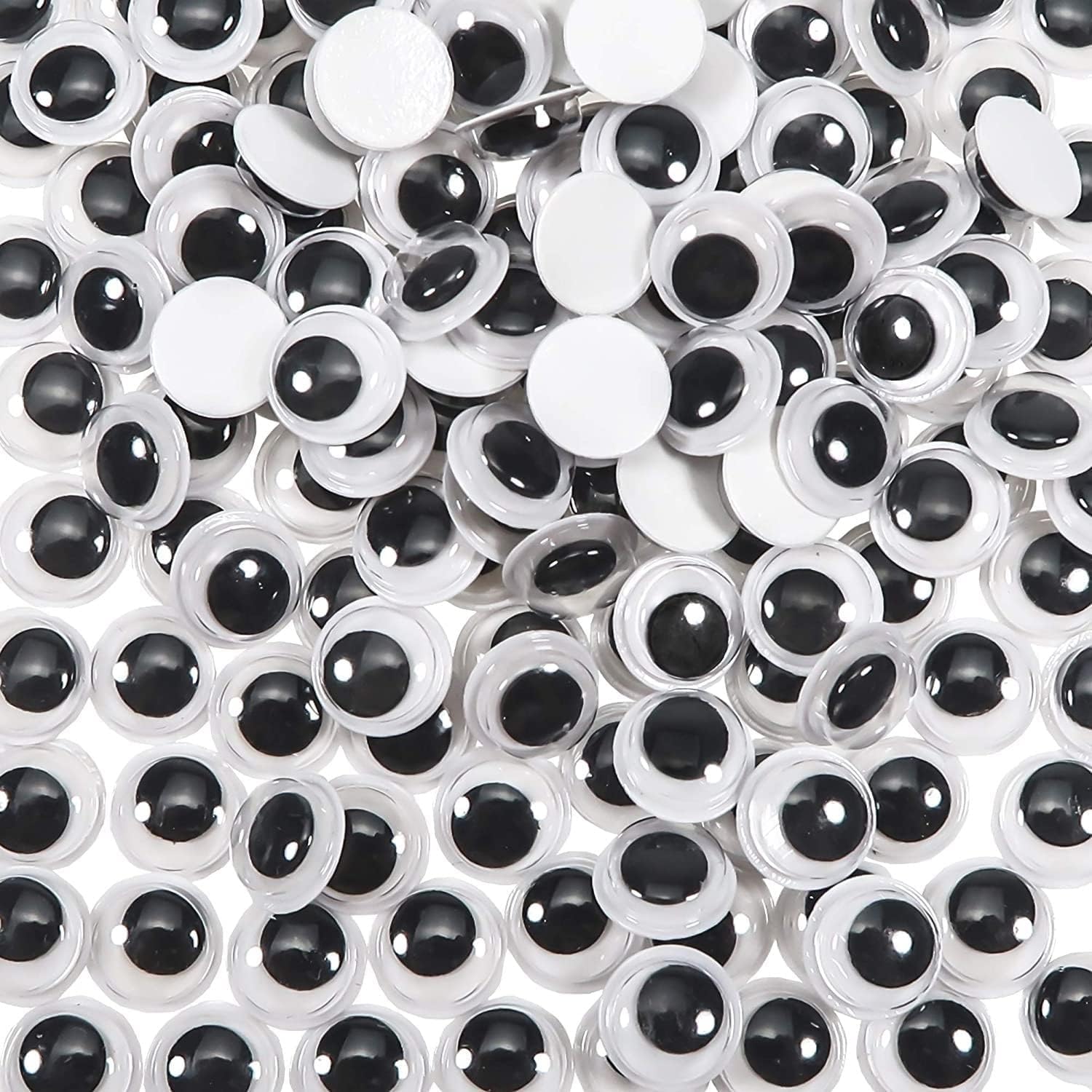 KRAFTMASTERS 7mm Funny Googly Eyes self Adhesive for handicrafts, Pieces Wiggly Eyes, Googly Eyes Adhesive Large and Small, Stick on Eyes Stickers Mix, self-Adhesive, googleeyes Craft (100)
