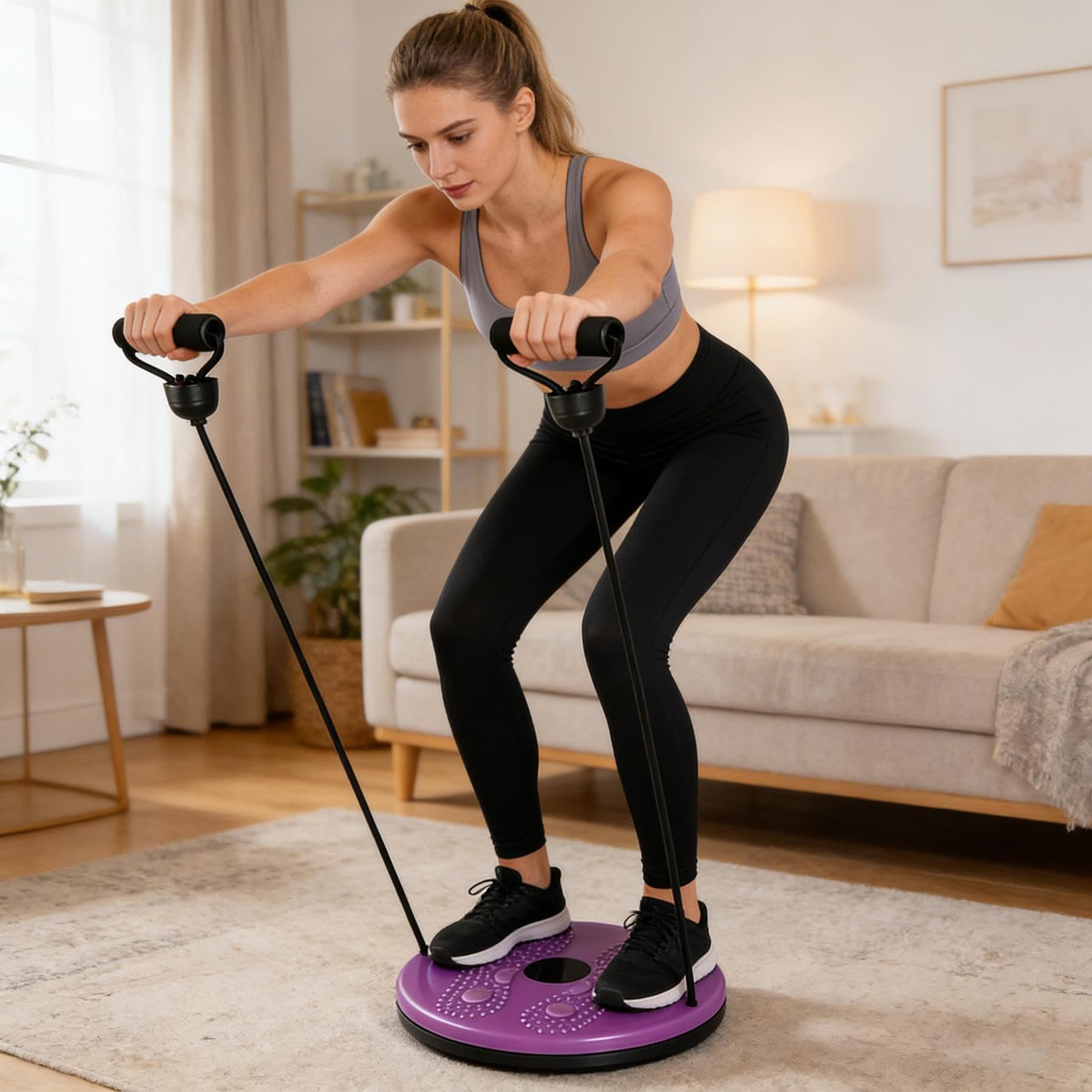 Genérico Máquina de Ejercicio para Hacer Giros - Máquina De Tabla para Esculpido De Abdominales - Rotatoria para Cintura - para Ejercicio Fitness Hogar Pilates Yoga Oficina Y Gimnasio