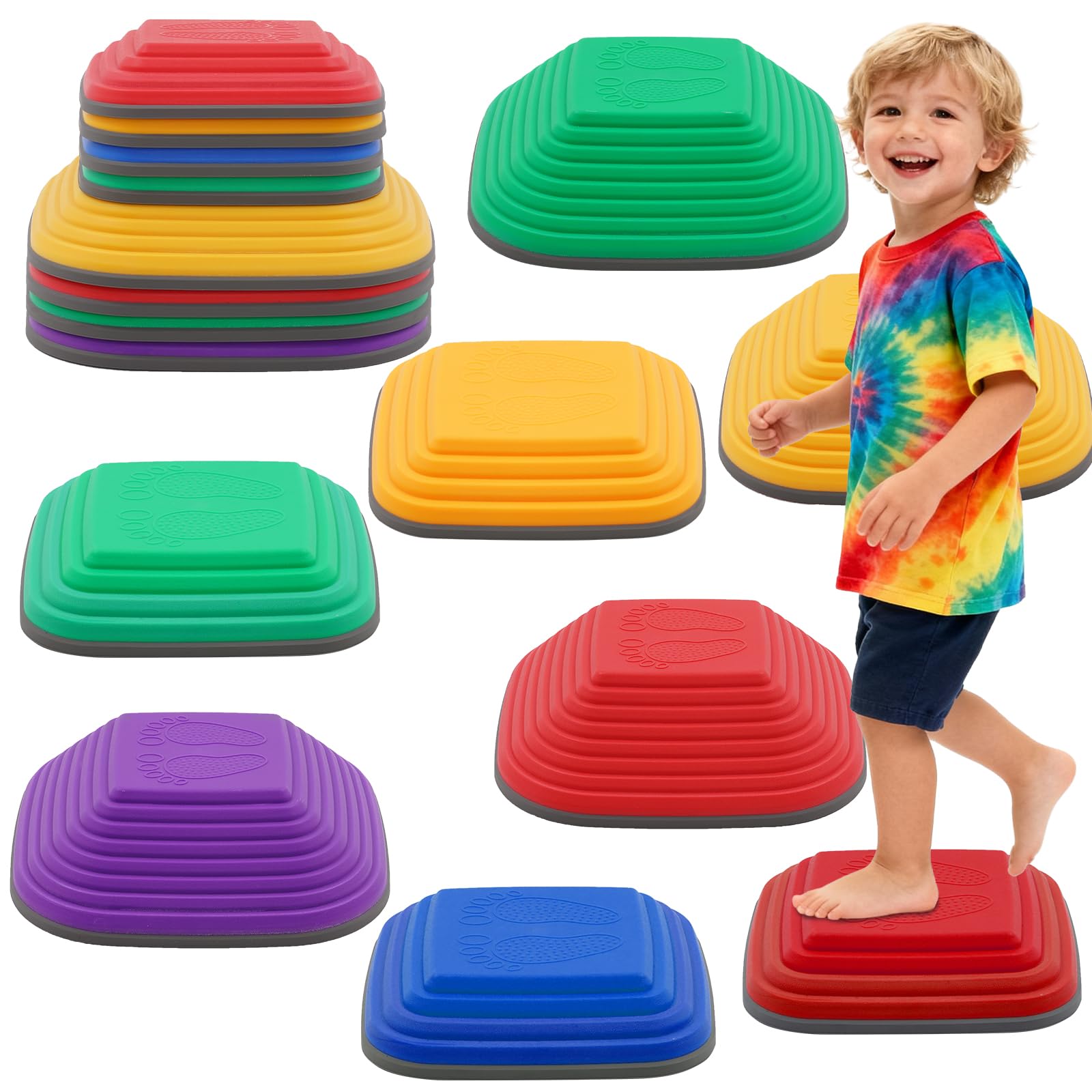 8 balansstenen voor kinderen, psychomotorische stepping Stones antislip, spel voor de ontwikkeling van coördinatie en evenwicht (macaron 8 balansstenen voor kinderen, psychomotorische stepping Stones antislip, spel voor de ontwikkeling van coördinatie en evenwicht (macaron