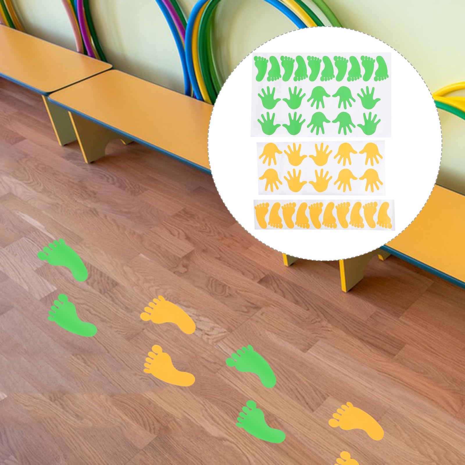 Uonlytech 20 Paires D'autocollants D' De Pieds Papier Peint Autocollants Stickers Muraux D'enfants Papier Peint De Main Autocollant De Sol Fournitures De