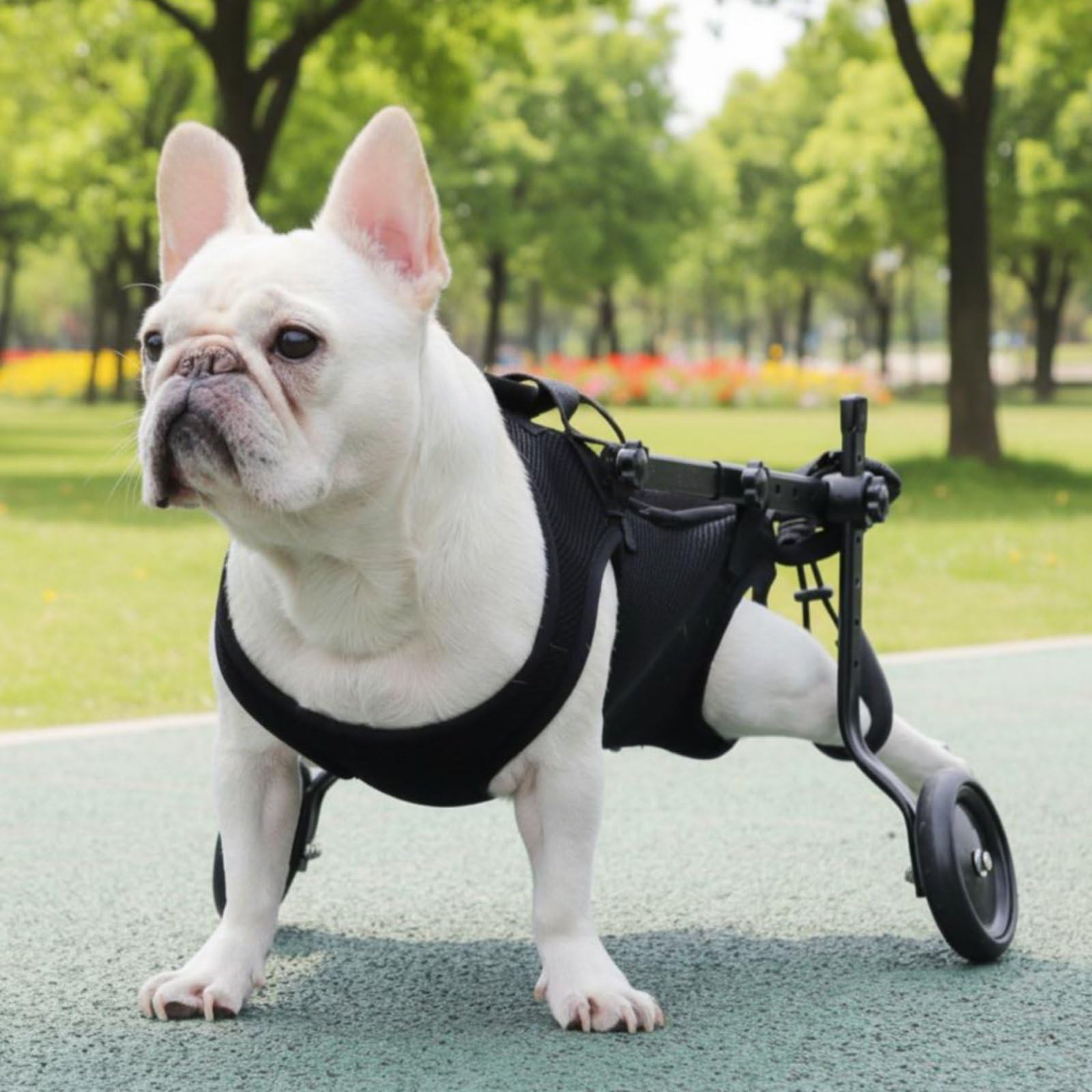 Baoblaze Carrello di Supporto per La Mobilità Cane Carro Riabilitazione Sedia a Rotelle Imbracatura Regolabile Struttura Pieghevole Montaggio Rapido con, Blu, Blu Lago, M