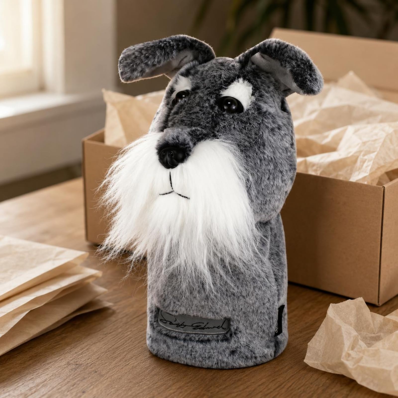 Couvre-Driver en Peluche Rembourré, Housse de Driver Golf Doux, Protection Tête Anti-Rayures et Anti-Poussière, Accessoire de Golf