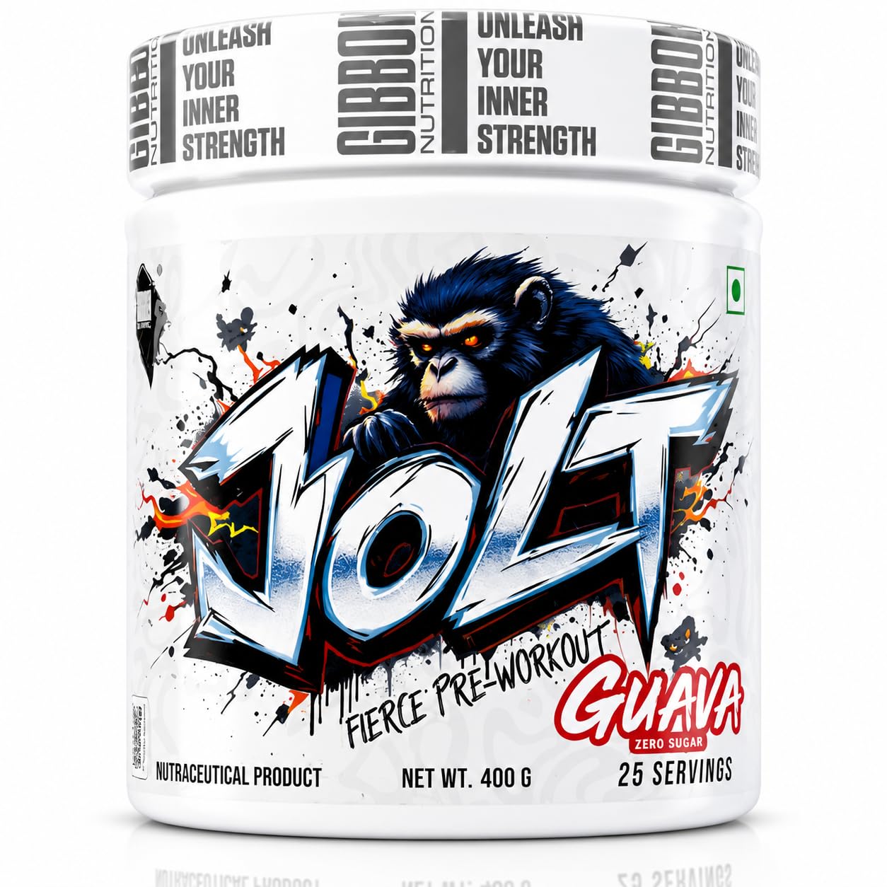 Gibbon Jolt X-treme Pre-Workout Powder – Mango Flavour, 25 Servings | Boosts Power, Endurance, and Energy | Citrulline Malate, Beta-Alanine, BCAA, Taurine, Caffeine | Vegetarian | 400g (400 Gm, Guava)-image-21