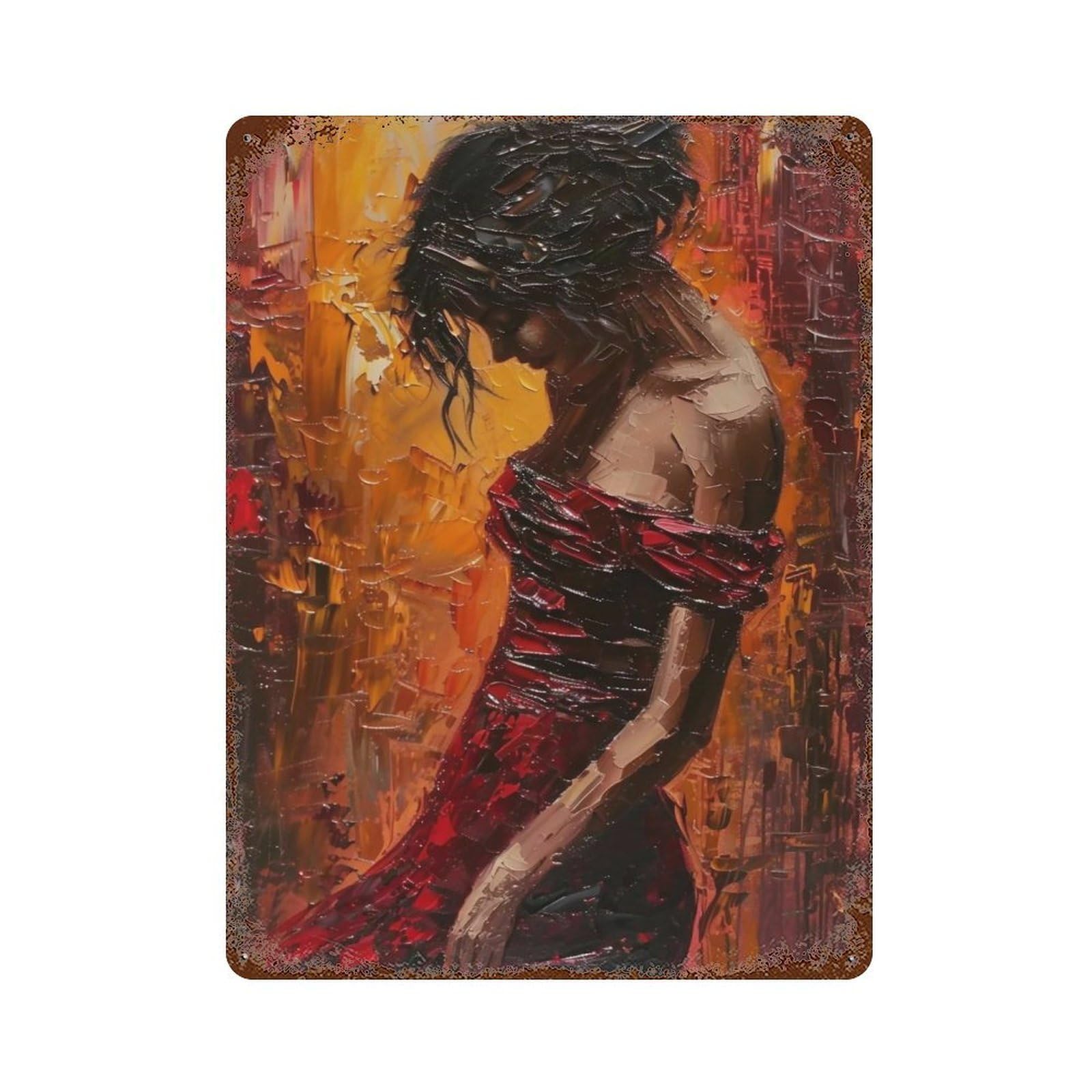 Hduryeyryy Multicolour Crimson Dance Reverie 01 Wall Retro Iron Vintage Art Metal Tin Sign Poster Modern Home Cofffee Club Art Bar Shop Decor 40X30cm