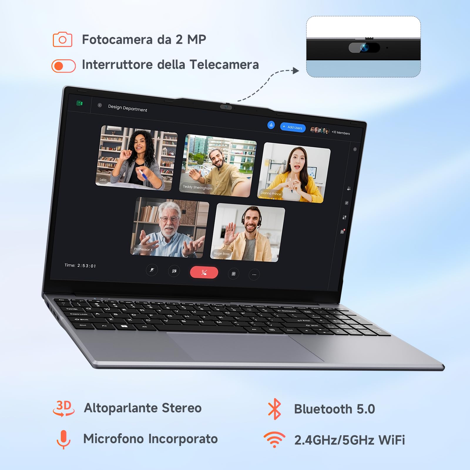 BMAX Notebook 15,6" PC Portatile 16GB DDR4 512GB SSD Alder Lake N95 (fino a 3,4 GHz) Computer Portatile Win11 Laptop 1920x1080 USB 3.2x2, Type C, 5G WiFi, BT5.0, mini HDMI, Film per Tastiera Italiana