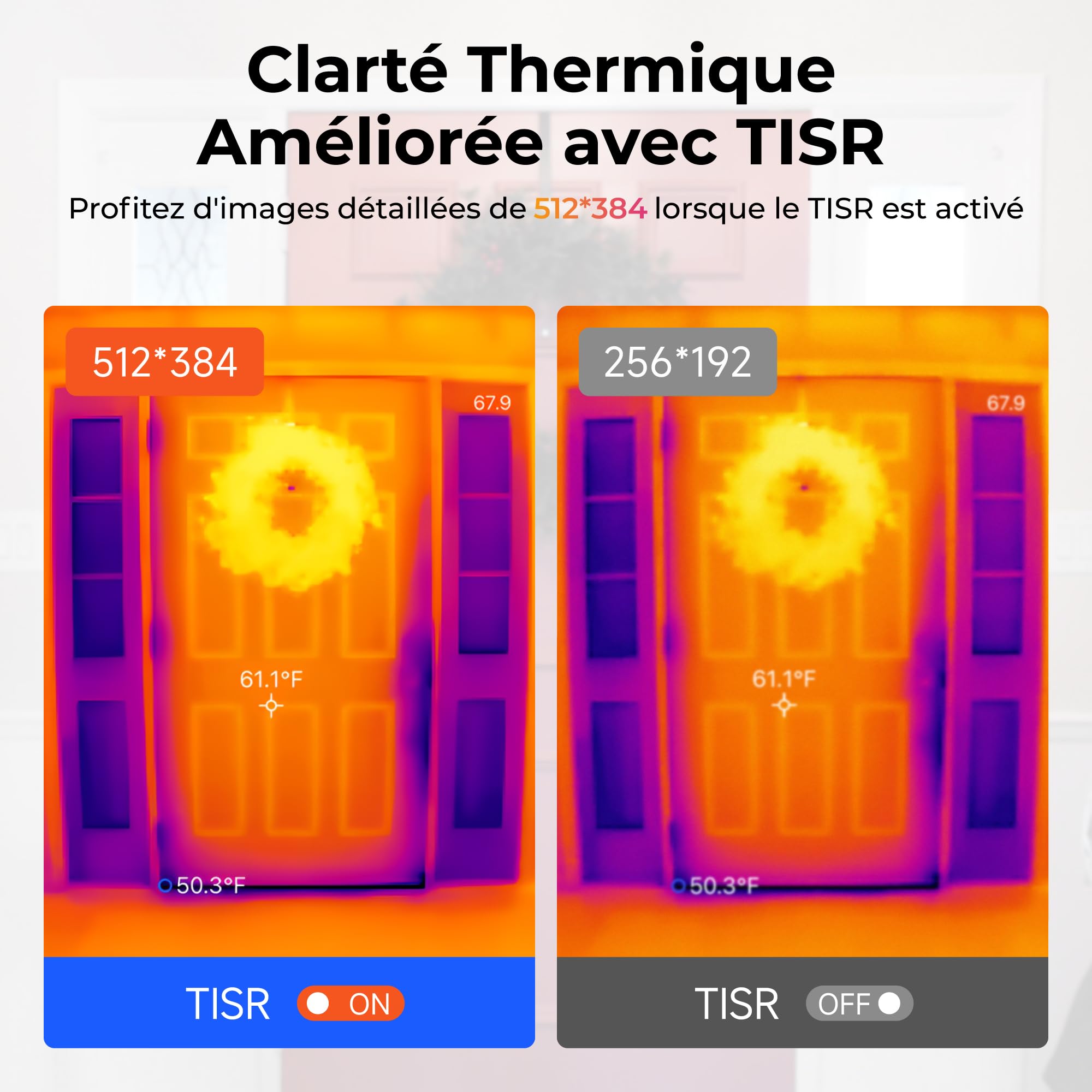 TOPDON TC001 Plus Caméra Thermique Android, 512x384 TISR Résolution Infrarouge Avec 100W Caméra Visuelle, -20°C à 550°C, 25Hz, Caméra Infrarouge à Double Objectif pour Smartphones, Tablettes et PC