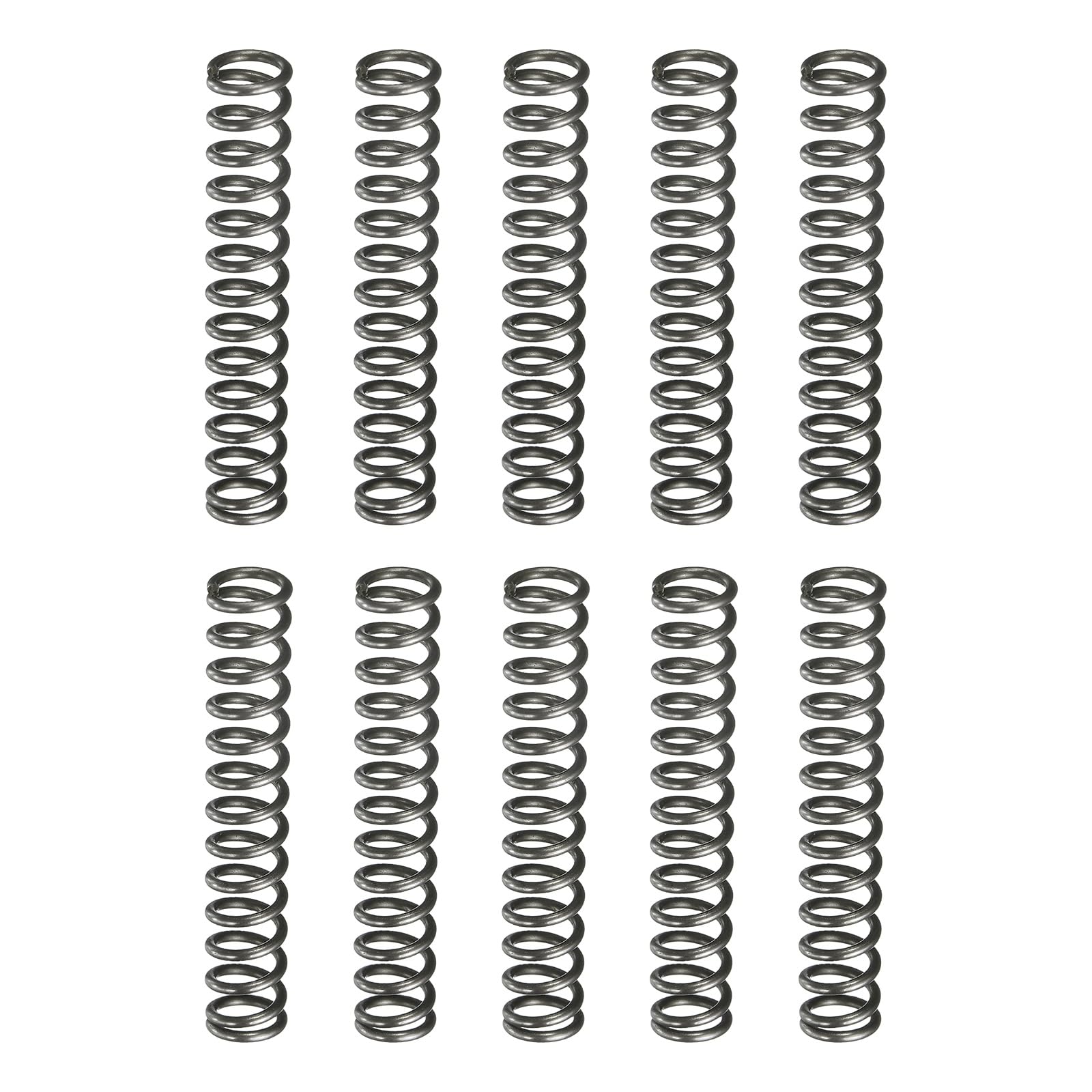 sourcing map Lot de 10 ressorts de compression, diamètre extérieur de 7 mm, taille du fil de 1 mm, longueur libre de 40 mm, ressorts de compression mécaniques étendus pour réparation en magasin et à