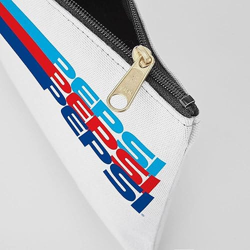 Miniatura 6 de CafePress Pepsi - Bolsa de maquillaje con cremallera a rayas, 8.5 x 6 pulgadas, Blanco