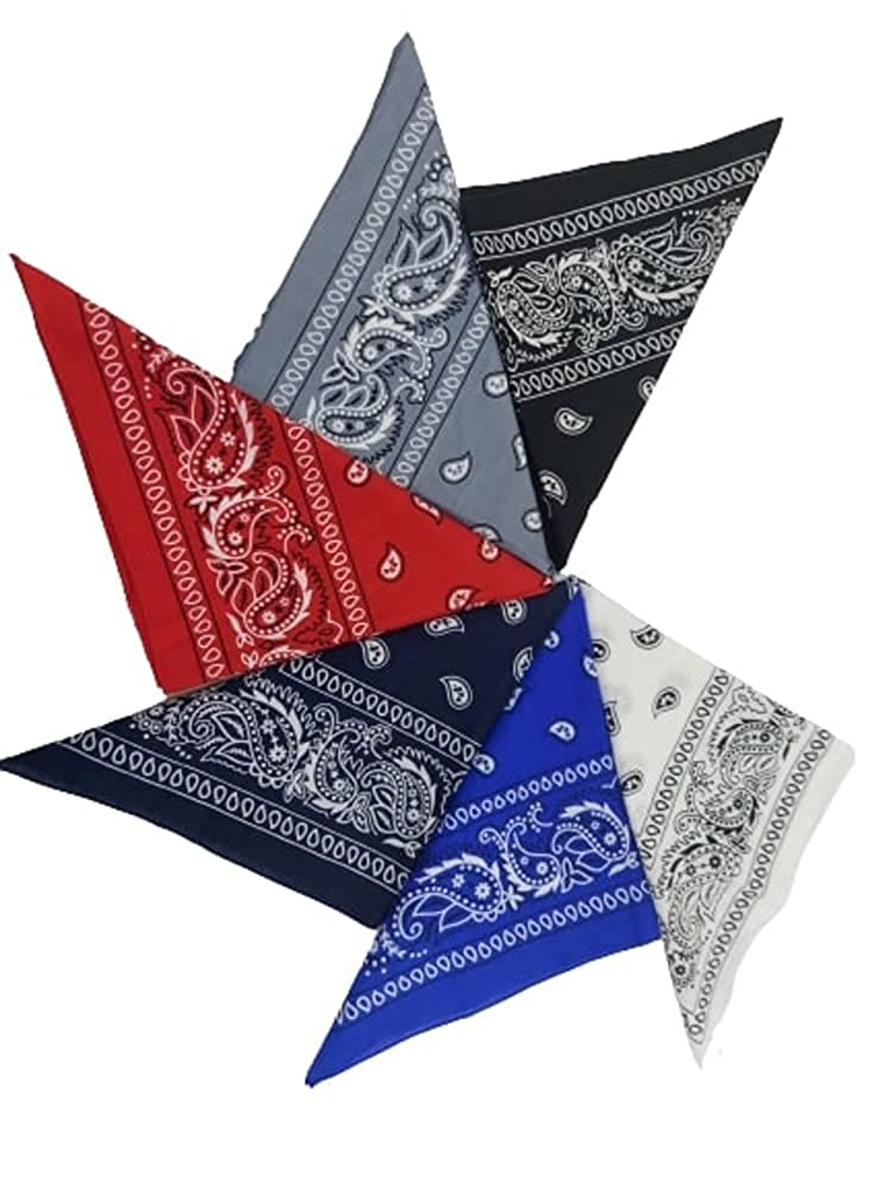 Unisex Cotton Paisley Bandana/Head Wrap/Wristband/Face Cover for Men and Women, Multi (50 * 50cm)