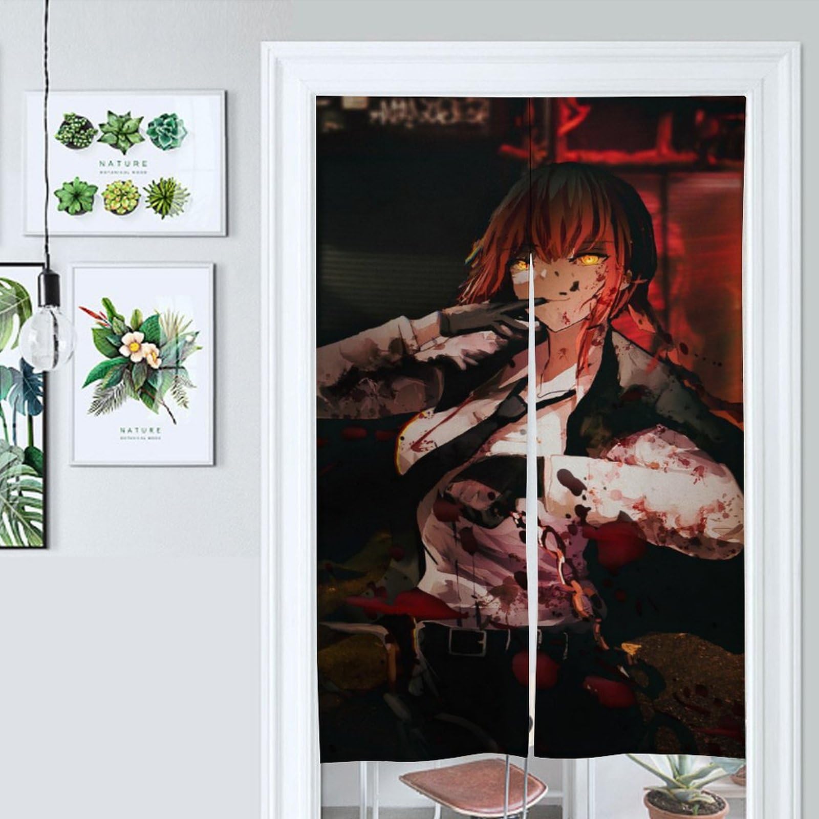 Amazon｜のれん 暖簾 チェンソーマン マキマ 断熱 遮光 間仕切り