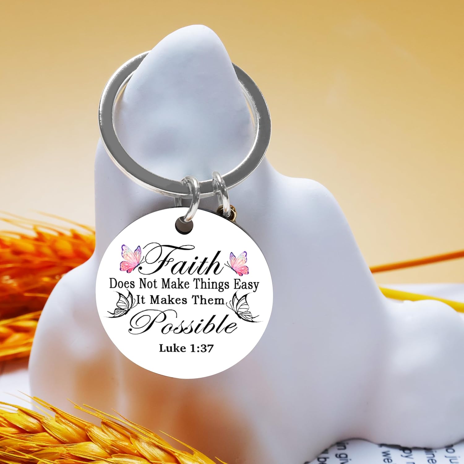 Christian gifts for Women Butterfly Cross Bible Verse Keychain Religious Gifts for Pastor Mom Sister Coworker Grandparents Christian Presents for Easter Christmas Baptism Inspirational Gifts