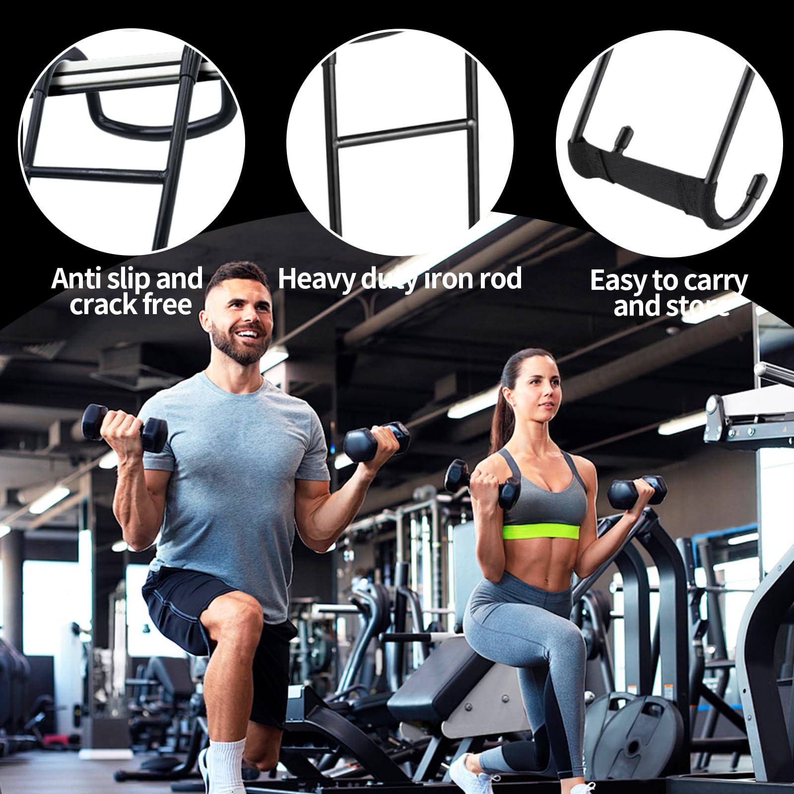 Ganci per manubri, 2 ganci per manubri, resistenti, per manubri da 99,8 kg, supporto per campana muta per esercizi a casa e in palestra