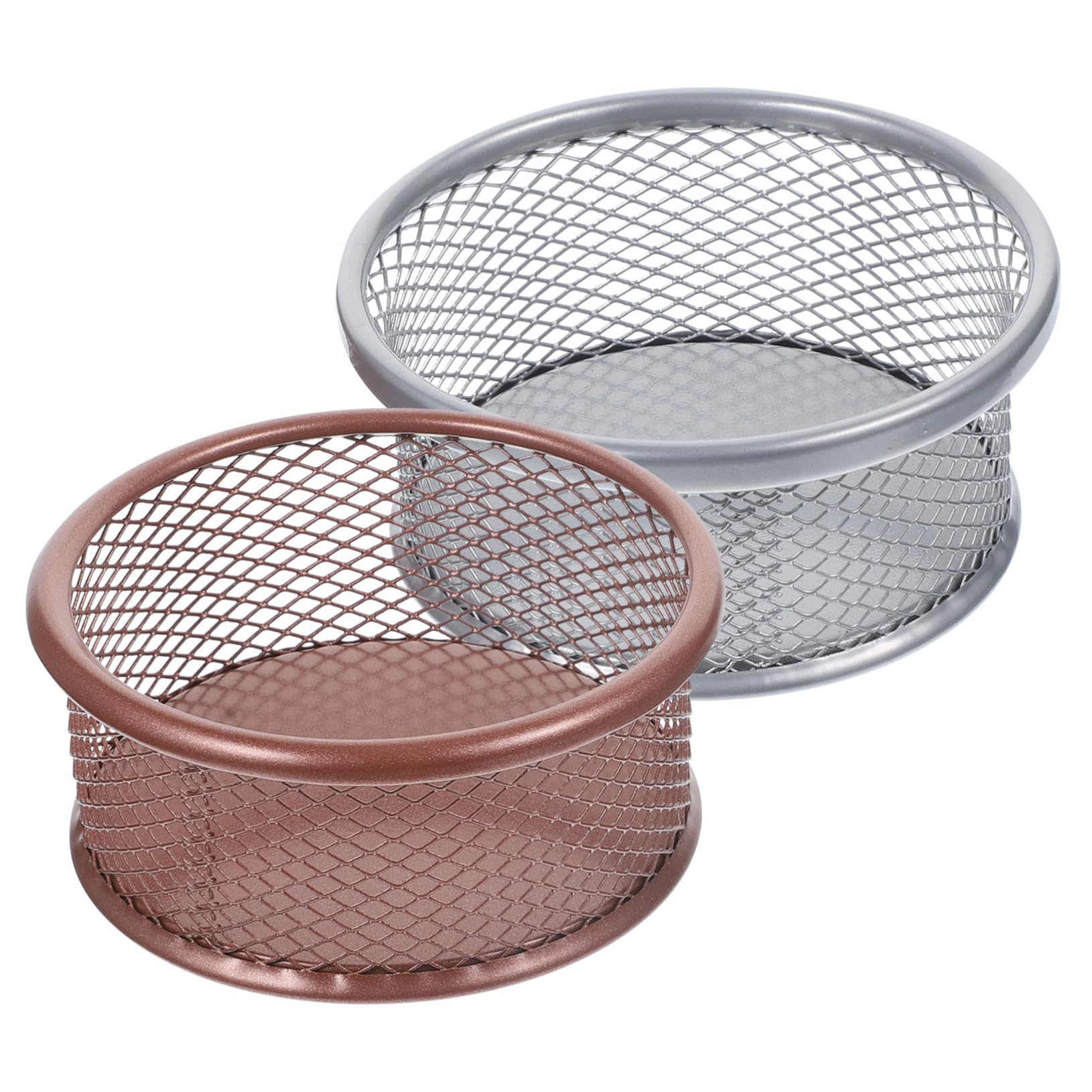 GRIRIW 2Pcs Paper Clip Holder Elegant Mesh Basket Storage for Office School Organizers for Items Desktop Accessories