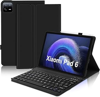 JADEMALL Xiaomi Pad 6 Case with Keyboard – Italian QWERTY-Layout Wireless Bluetooth Detachable Magnetic Keyboard for Xiaomi Pad 6/6 Pro 2023 11 Inches, Black