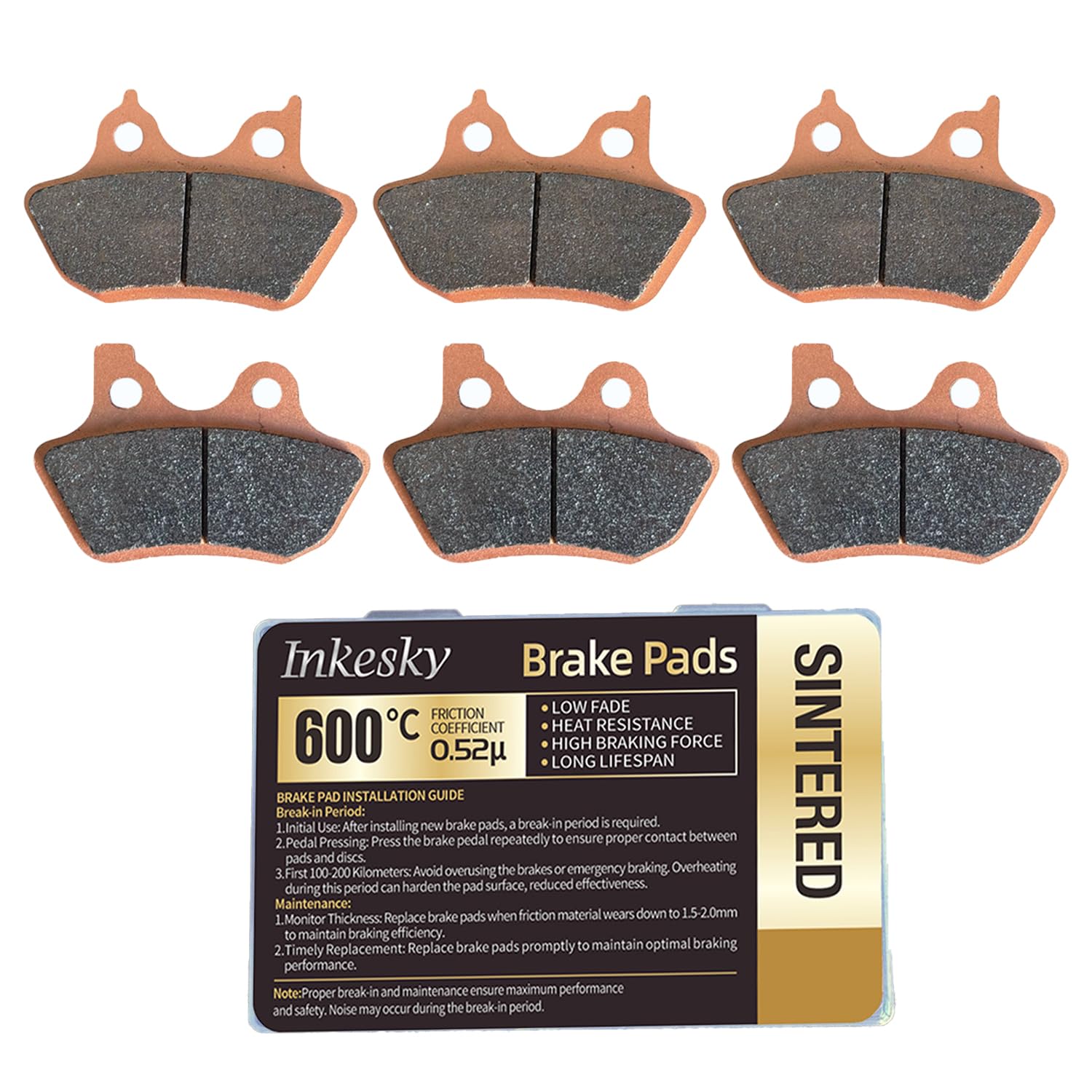 Brake Pads Compatible with Harley Davidson 2000-2007 / EBC - Sintered (Front & Rear, 3 Sets)