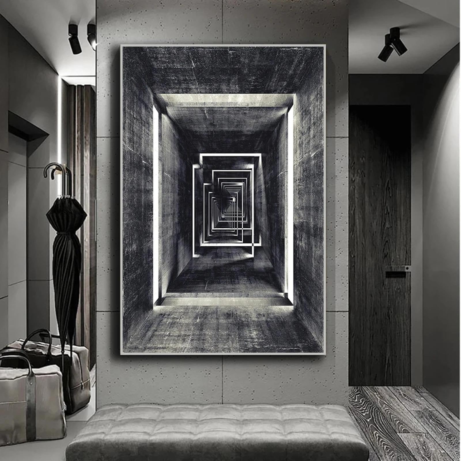 Toile géométrique bâtiment gris impression haute définition 40x60 - 8