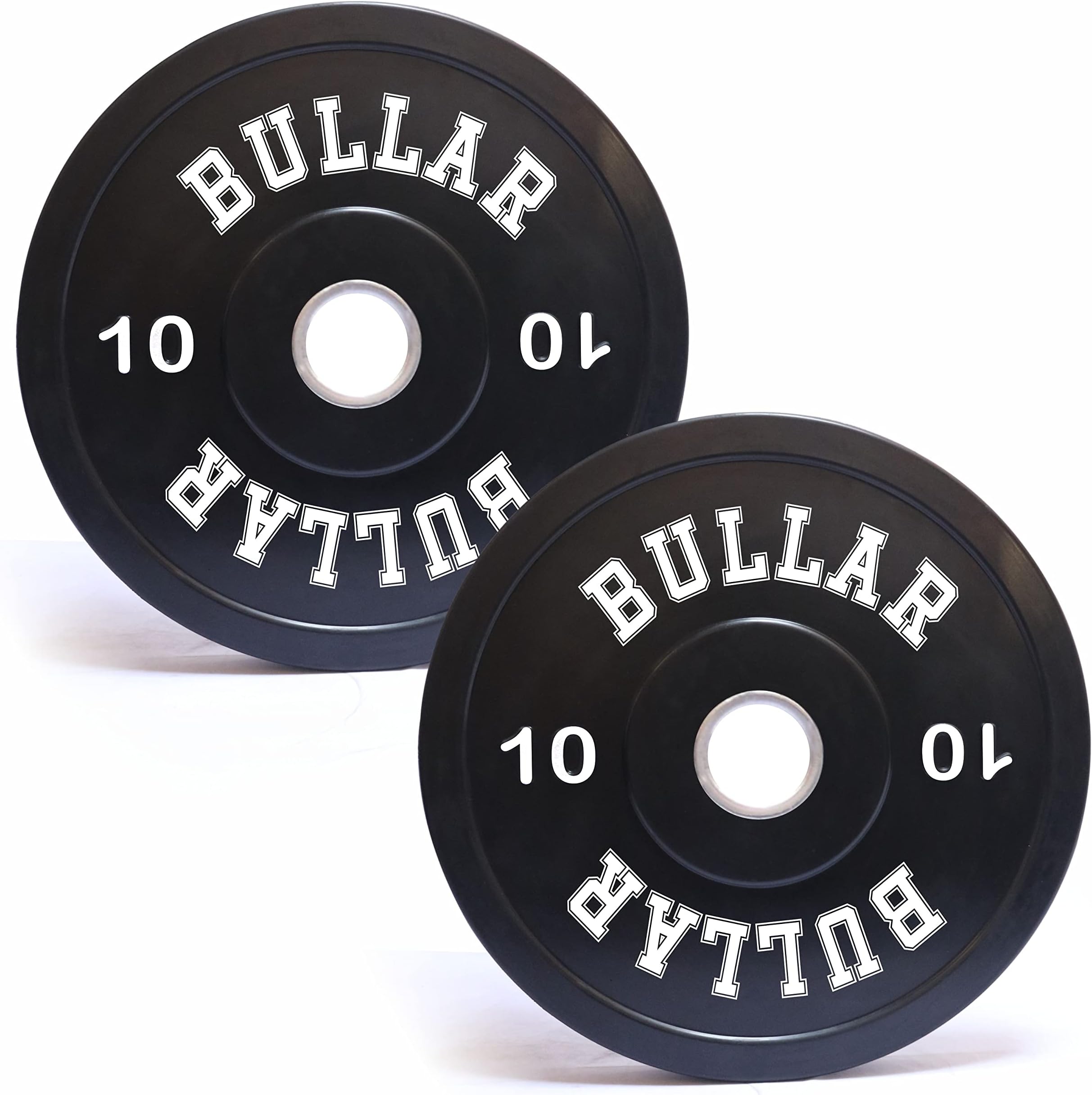 BULLAR Olympic Black Bumper Plates,Rubber Coated spare weight plates 51 mm (20 KG SET (10KGX2))
