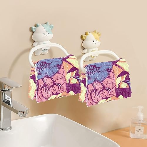 Miniatura 6 de Yellow and Blue Flowers and Birds Microfiber Towels for Kitchen Soft Dish Towels Tea Towel Terry Cloth Dish Towels Easter Hand Towels for Kitchen