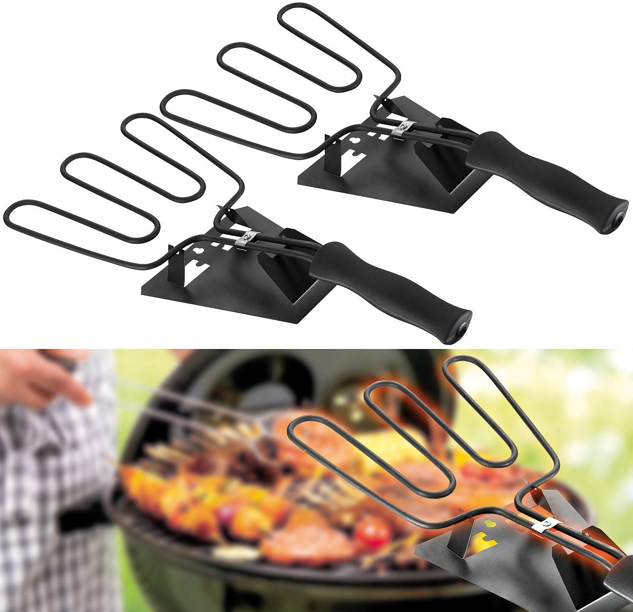 Rosenstein & Söhne Anzünder: 2er-Set Elektrischer Grillanzünder für Kohle und Briketts, 800 Watt (Elektrischer Kohleanzünder, Kohleanzünder Grill, BBQ)