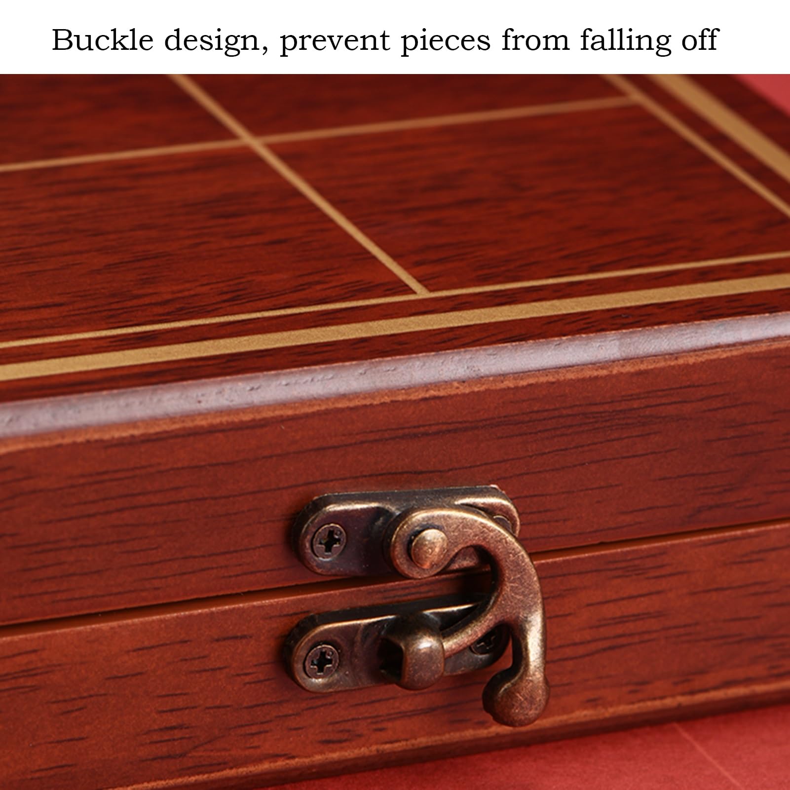 Juego de ajedrez Chino for 2 Jugadores, Xiangqi portátil con Tablero Plegable, Juego de Mesa de Estrategia(Beechwood,4.8cm/1.9in)