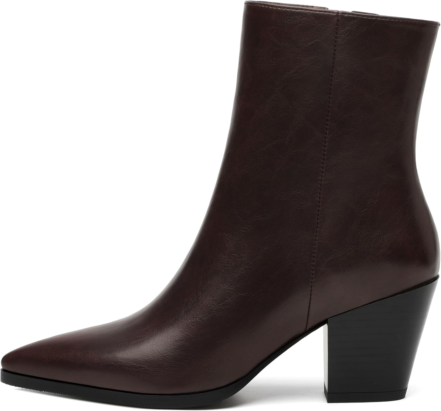 NUMALEO Womens Ankle Boots Chunky Low Heel Pointed Toe Heeled Booties Side Zipper Comfy Fall Winter Boots 2.5" Dress Shoes - Image 3