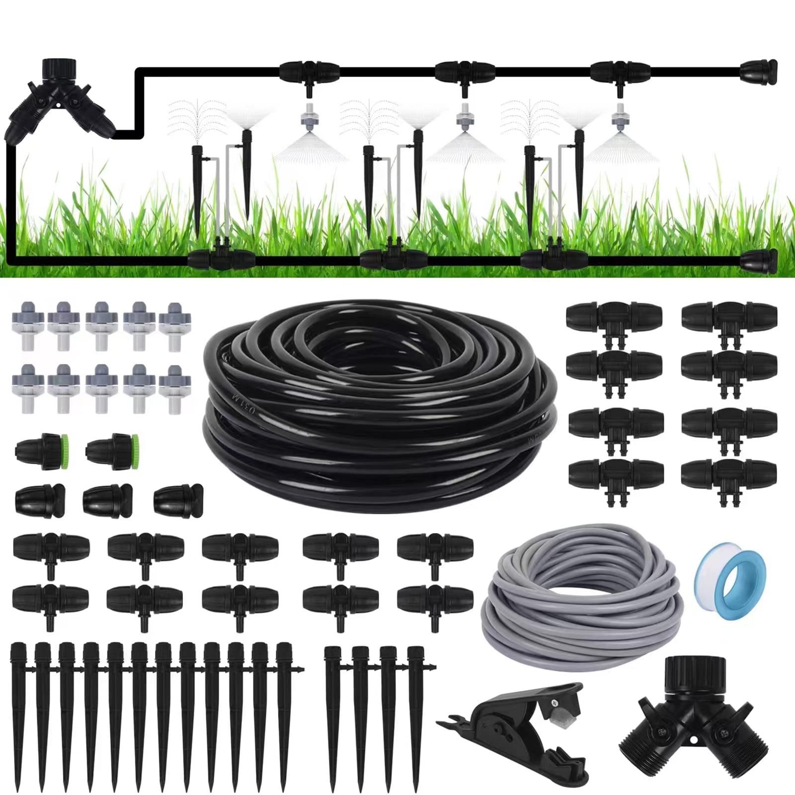 Drip Irrigation,Garden Irrigation System,DIY Plant Watering System,Distribution Tubing Hose,Saving W