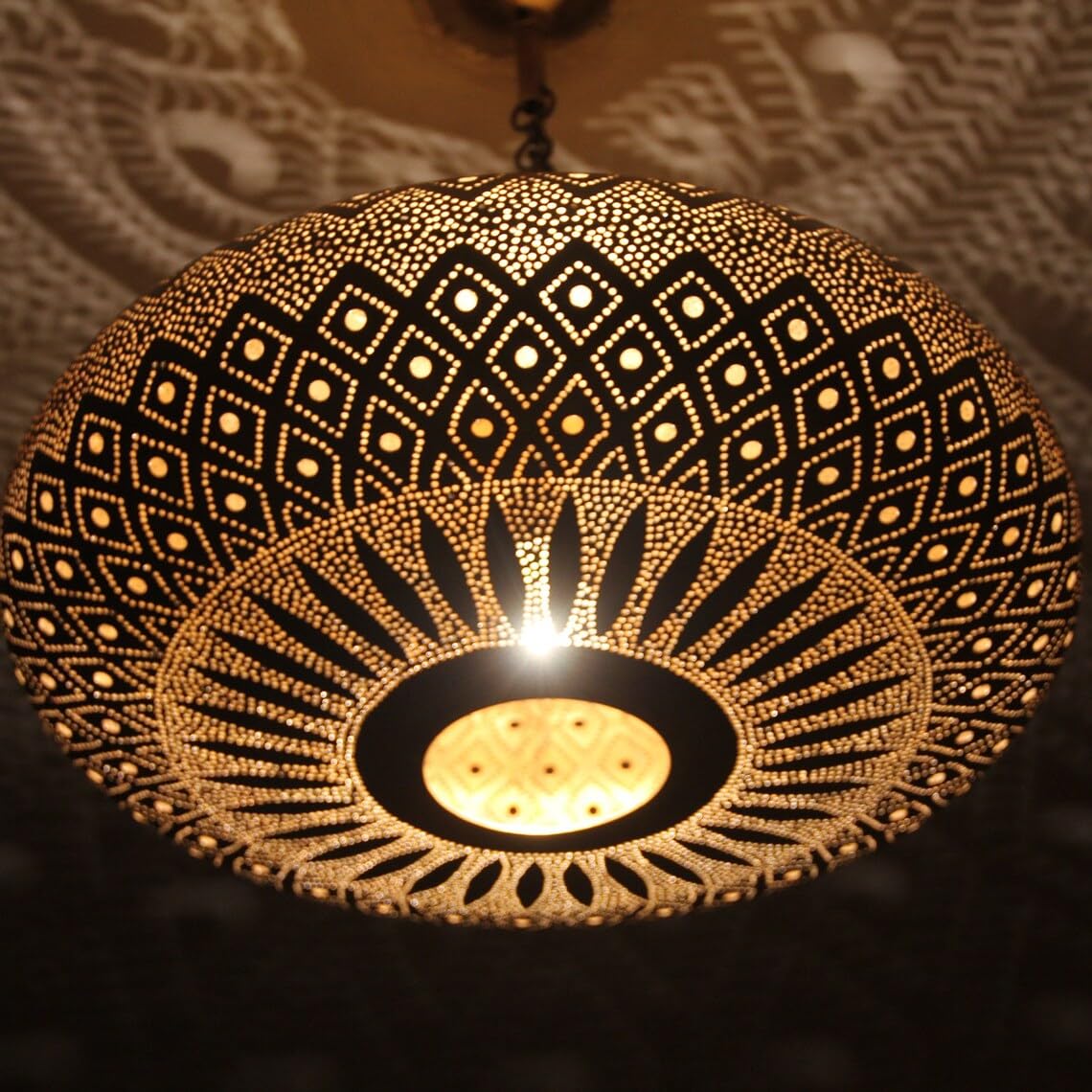 Moroccan Brass Ceiling Lamp, Simple Moroccan Pendant