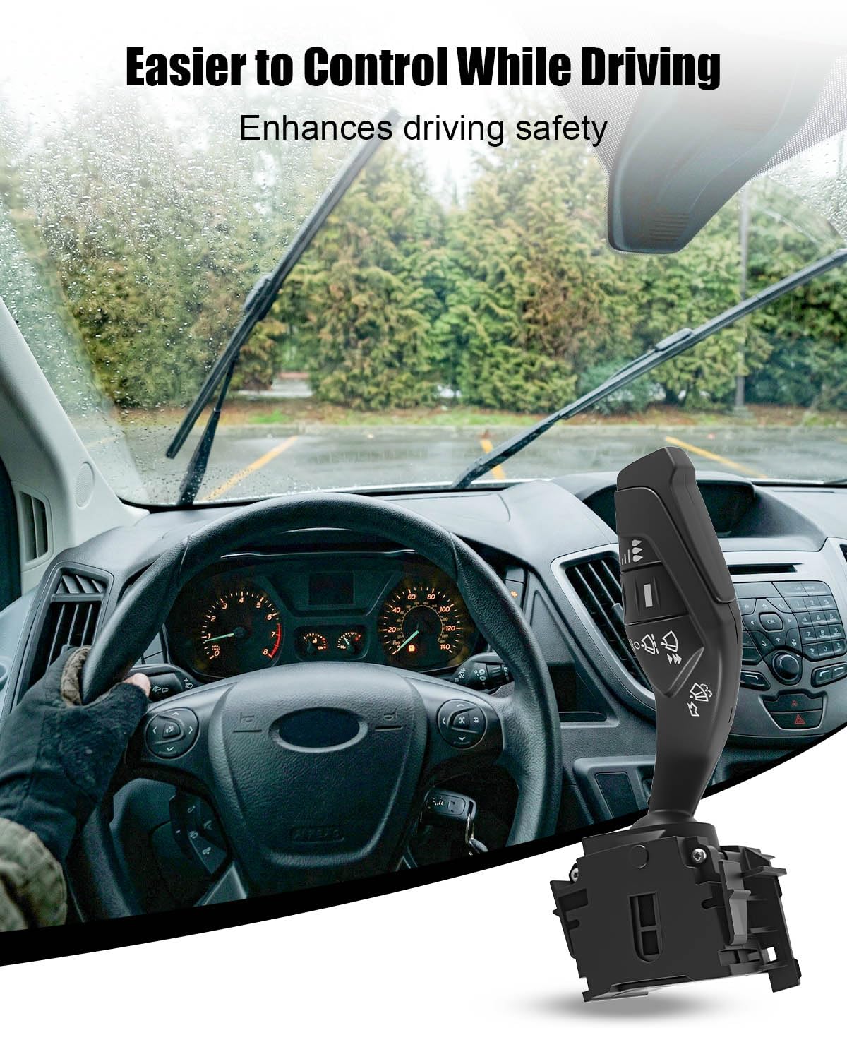 Windshield Wiper Multifunction Switch Fit for Ford Focus 2012-2018 Transit 150 250 350 350HD 2015-2019 Transit Connect 2014-2018, Replace 1S15131 CV6Z17A553A CV6Z17A553C F1FZ17A553A WP590