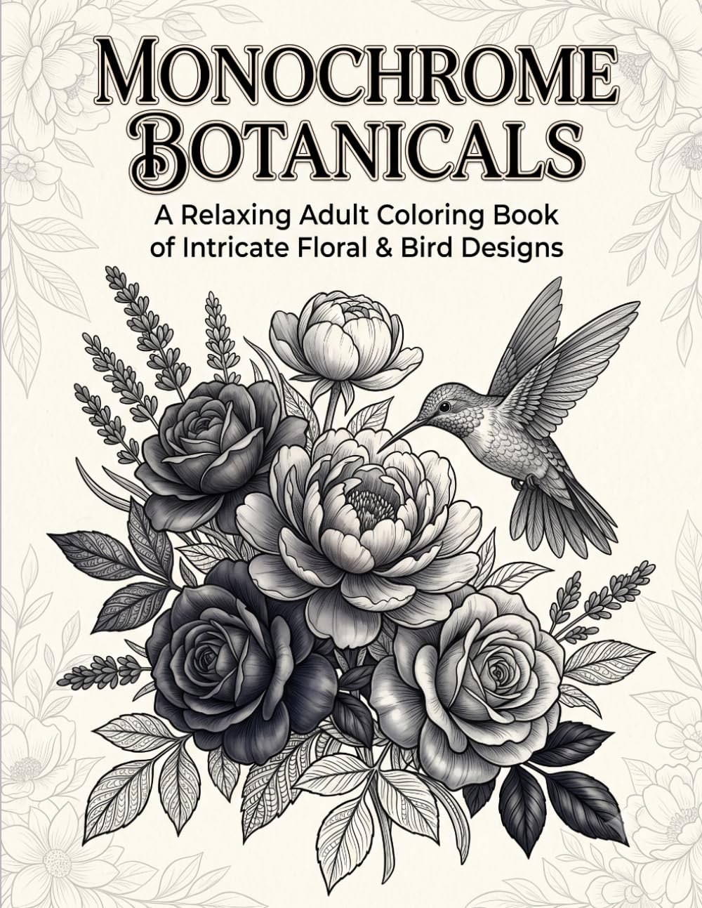 Monochrome Botanicals Coloring Book: An Adult Coloring Book Featuring 50 Stunning, Unique Illustrations of Intricate Floral & Bird Designs for Stress Relief, Mindfulness, and Relaxation