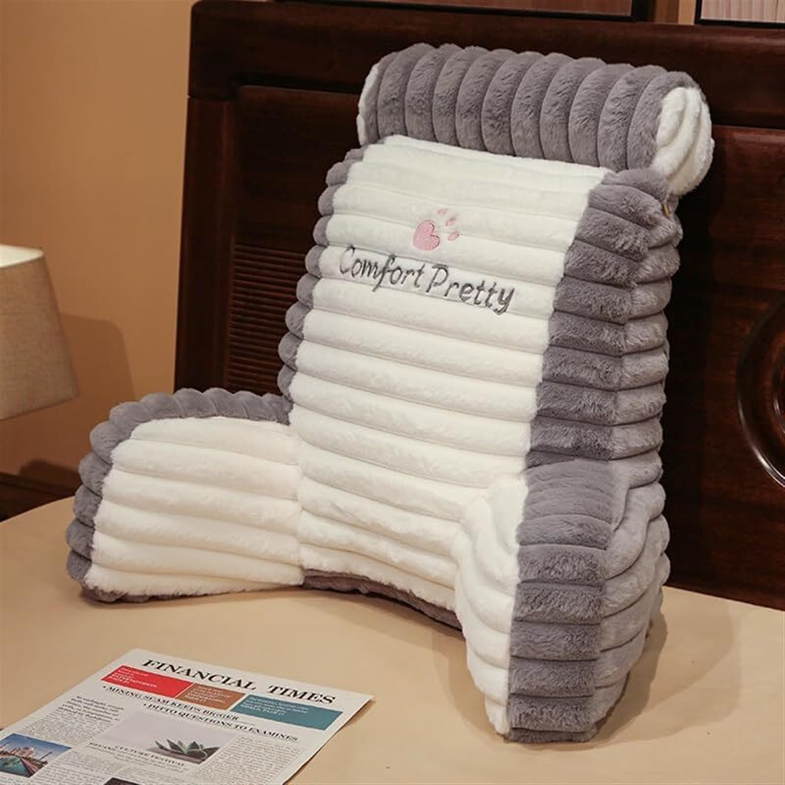 ZXGRfdefa reading pillow, Large Backrest Waist Pillows Triangle Reading Relax Sofa Support can Removed and Washed(B,60 * 50CM)
