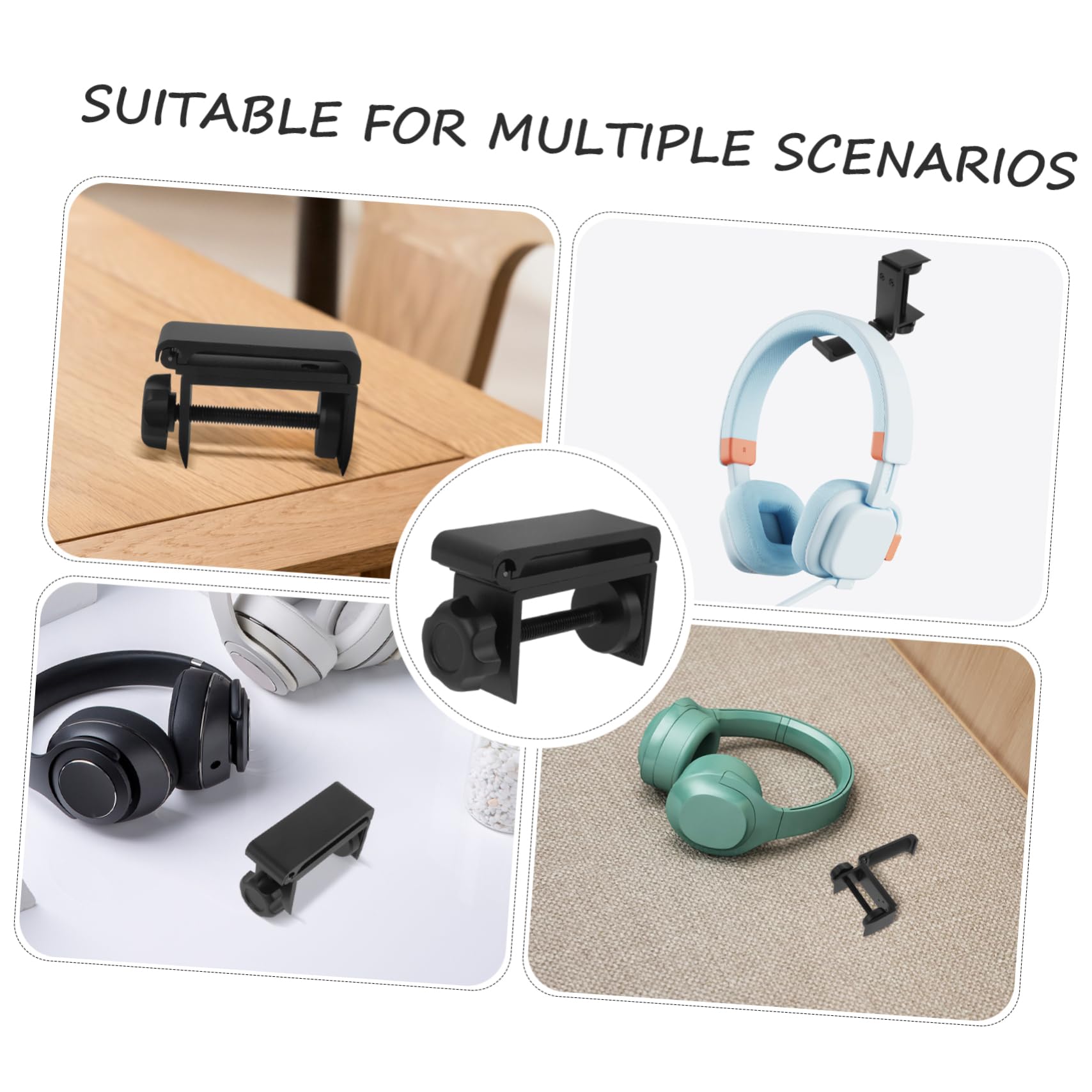 Hemobllo 3piezas Soporte para Auriculares Plegable De Escritorio Soporte para Auriculares Organizador De Espacio Sin Perforación para Oficina y Gaming